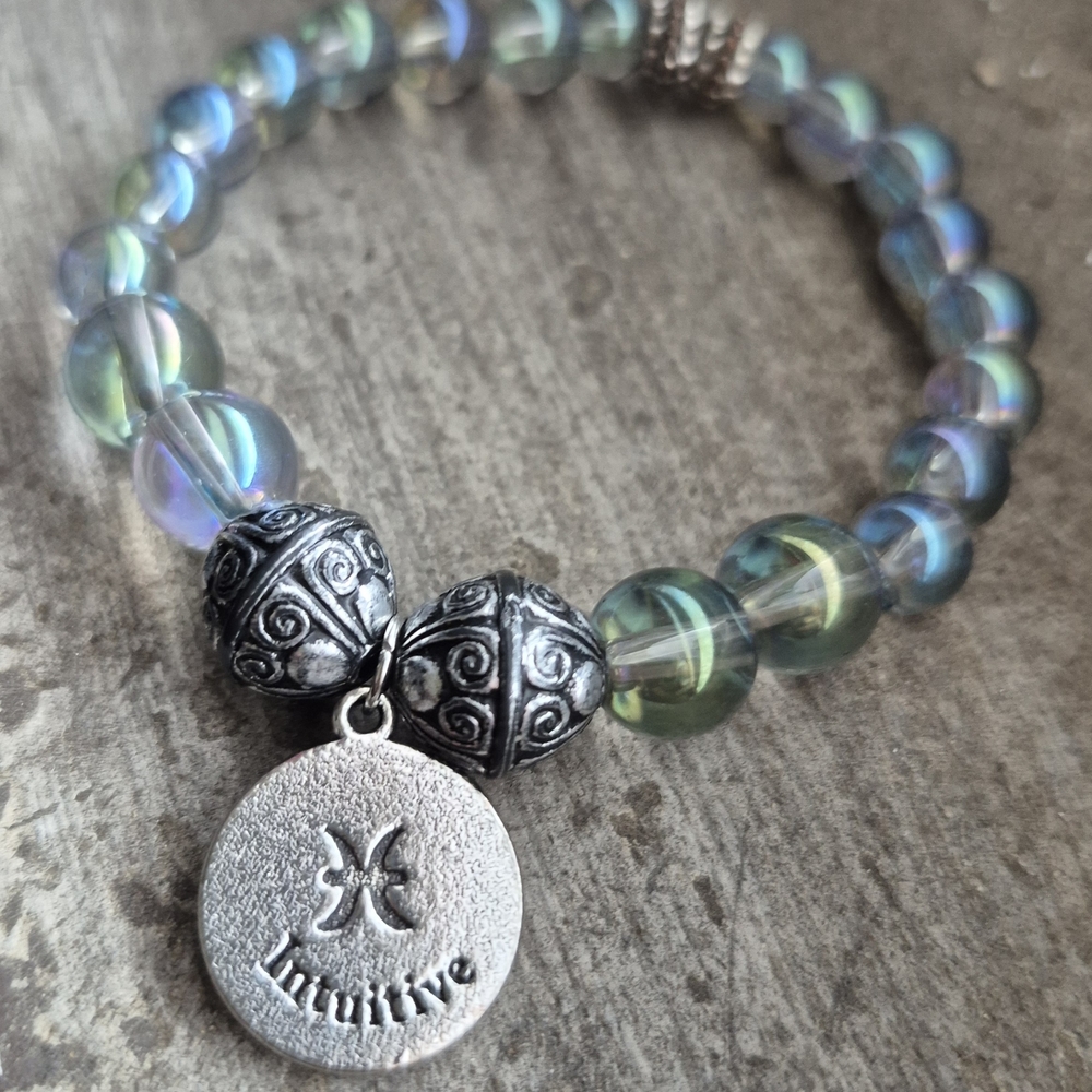 Zodiac/Pisces Aqua Angel Aura Quartz Braclet!